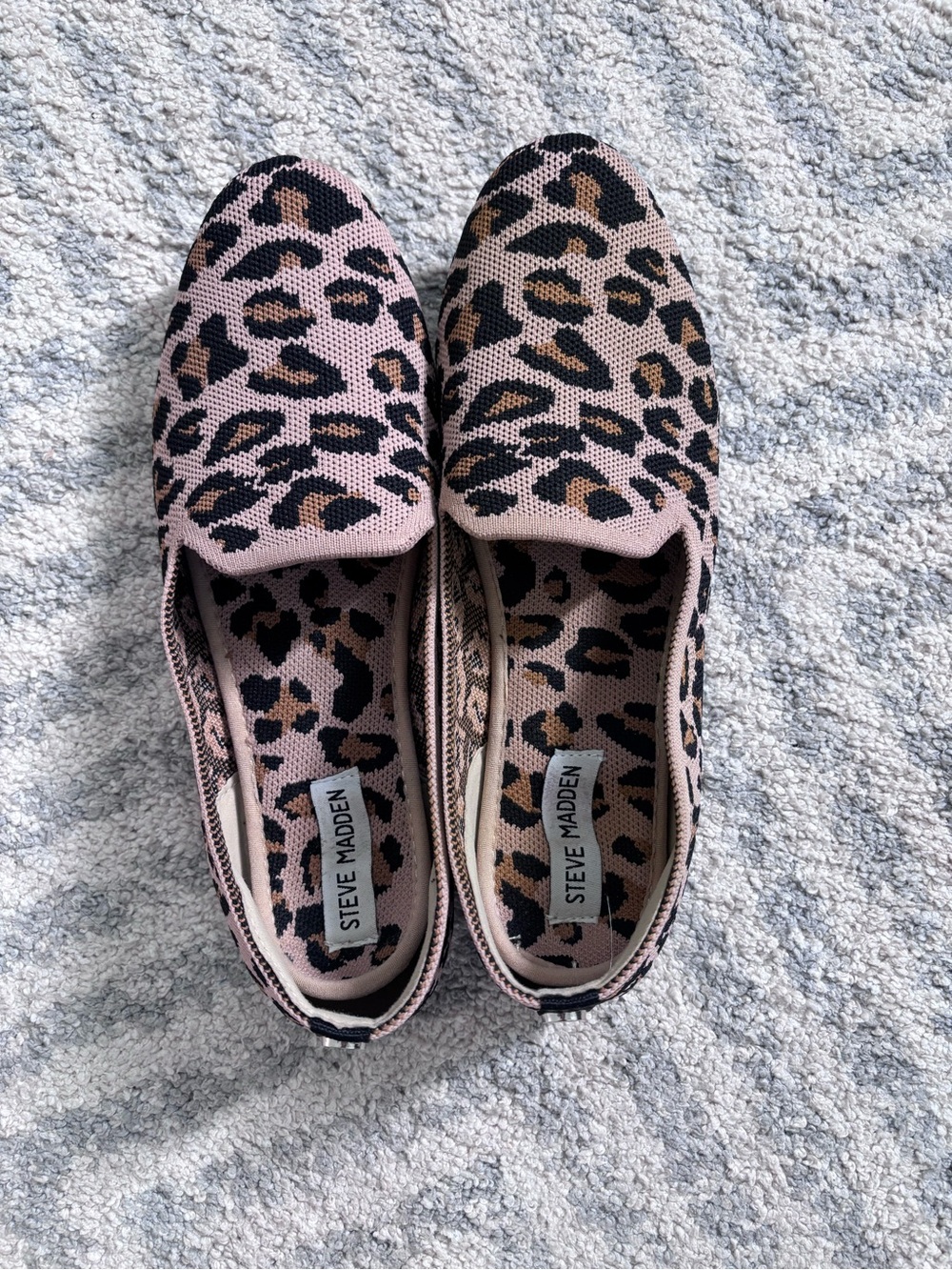 Steve Madden Leopard Knit Slip-On Flats